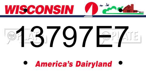 13797E7 Wisconsin License Plate