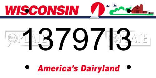13797I3 Wisconsin License Plate