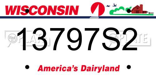 13797S2 Wisconsin License Plate