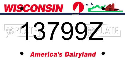 13799Z Wisconsin License Plate
