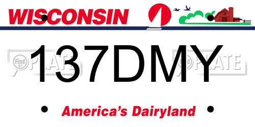 137DMY Wisconsin License Plate