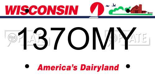 137OMY Wisconsin License Plate