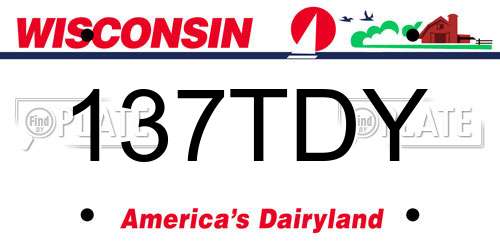 137TDY Wisconsin License Plate