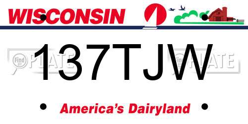 137TJW Wisconsin License Plate