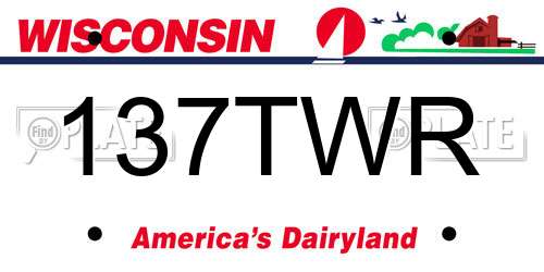 137TWR Wisconsin License Plate