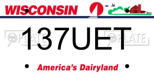 137UET Wisconsin License Plate
