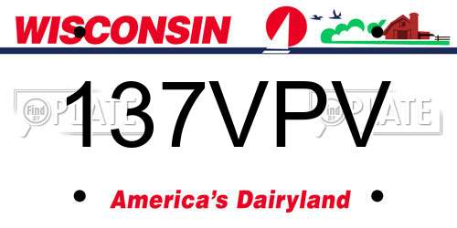 137VPV Wisconsin License Plate