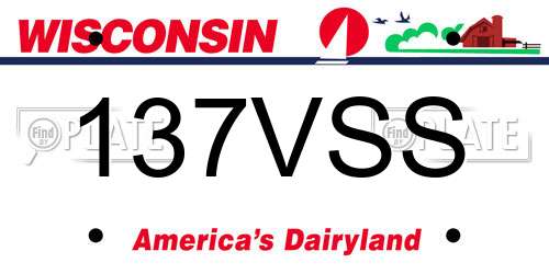 137VSS Wisconsin License Plate