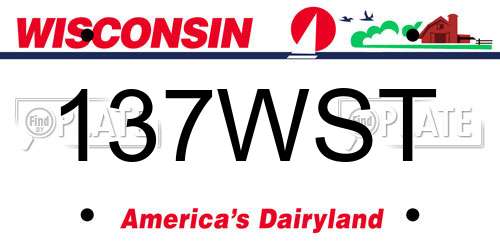 137WST Wisconsin License Plate