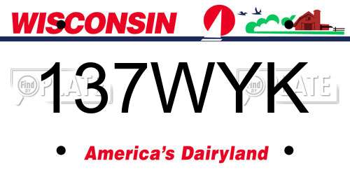 137WYK Wisconsin License Plate