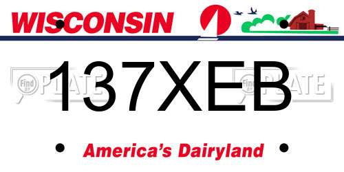 137XEB Wisconsin License Plate