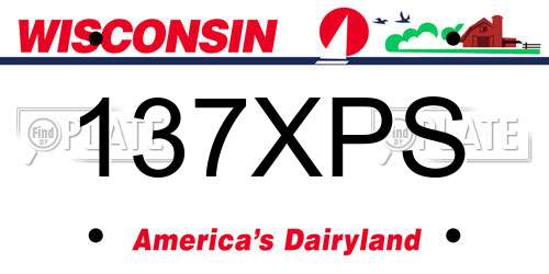 137XPS Wisconsin License Plate