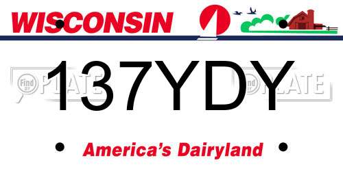 137YDY Wisconsin License Plate