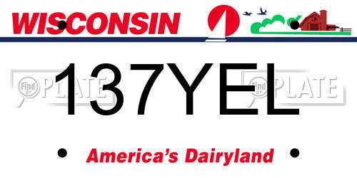 137YEL Wisconsin License Plate