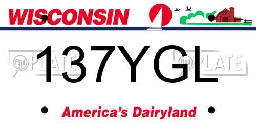 137YGL Wisconsin License Plate