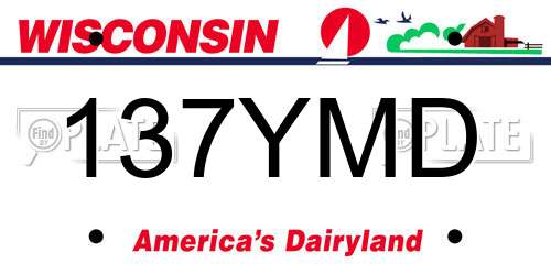 137YMD Wisconsin License Plate