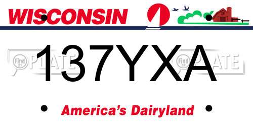 137YXA Wisconsin License Plate