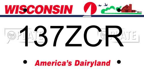 137ZCR Wisconsin License Plate