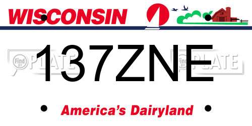 137ZNE Wisconsin License Plate