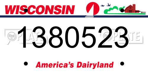 1380523 Wisconsin License Plate