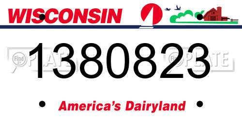 1380823 Wisconsin License Plate