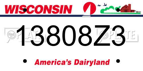 13808Z3 Wisconsin License Plate