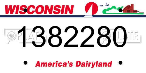 1382280 Wisconsin License Plate
