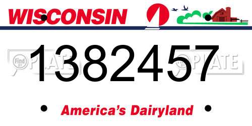 1382457 Wisconsin License Plate