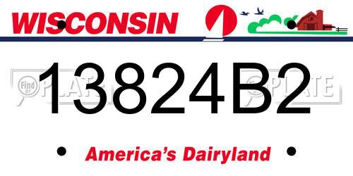13824B2 Wisconsin License Plate