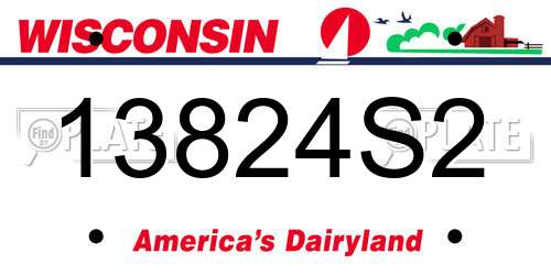 13824S2 Wisconsin License Plate