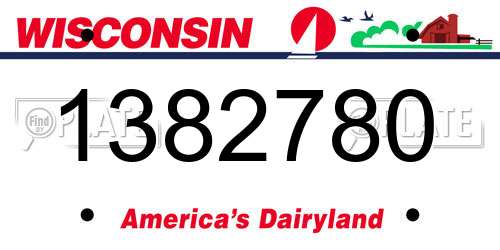 1382780 Wisconsin License Plate