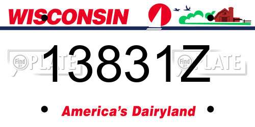 13831Z Wisconsin License Plate