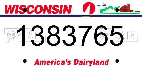 1383765 Wisconsin License Plate