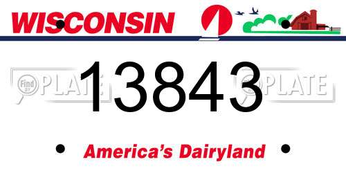 13843 Wisconsin License Plate