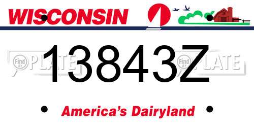 13843Z Wisconsin License Plate