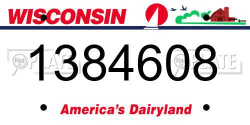 1384608 Wisconsin License Plate