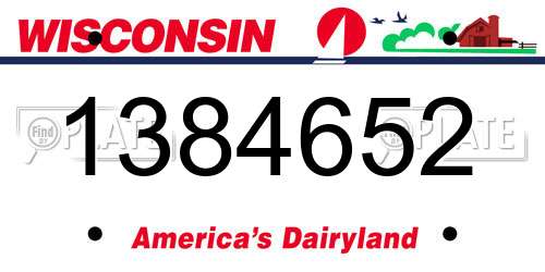 1384652 Wisconsin License Plate