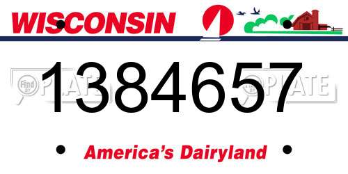 1384657 Wisconsin License Plate