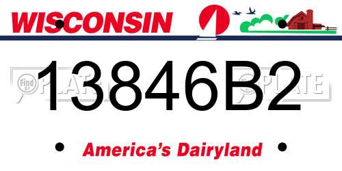 13846B2 Wisconsin License Plate