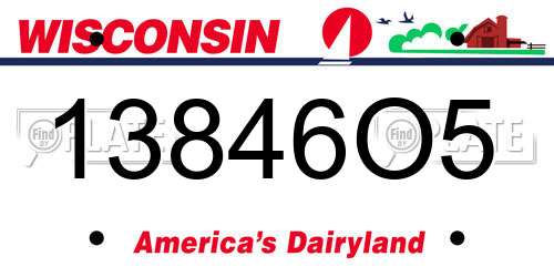 13846O5 Wisconsin License Plate