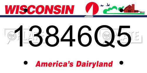 13846Q5 Wisconsin License Plate