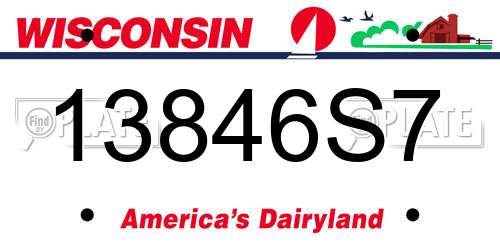 13846S7 Wisconsin License Plate