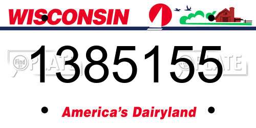 1385155 Wisconsin License Plate