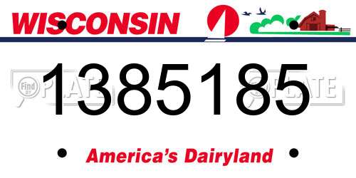 1385185 Wisconsin License Plate