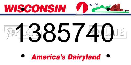 1385740 Wisconsin License Plate
