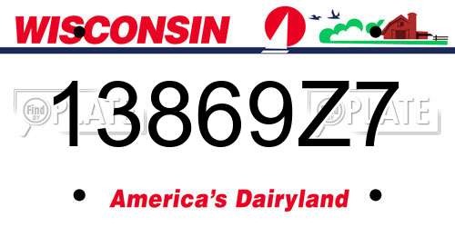 13869Z7 Wisconsin License Plate