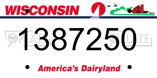 1387250 Wisconsin License Plate