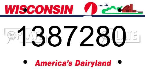 1387280 Wisconsin License Plate