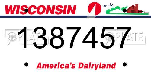 1387457 Wisconsin License Plate