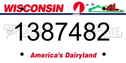 1387482 Wisconsin License Plate